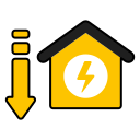 House energy drop down icon