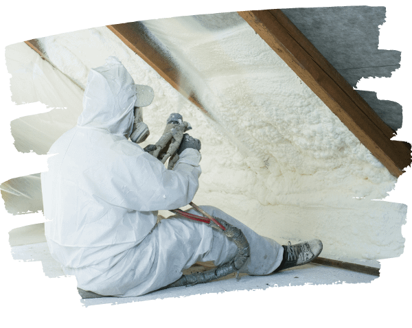 Spraying foam insulation