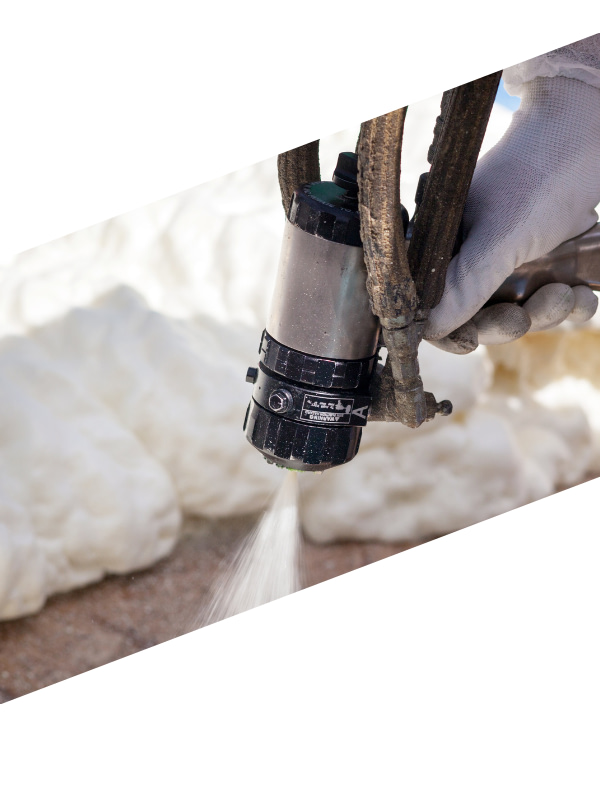 Spraying foam insulation